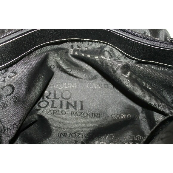 Carlo Pazolini Handbag Womens Purse Leather Black Tan Gray Made In Italy - Picture 7 of 7